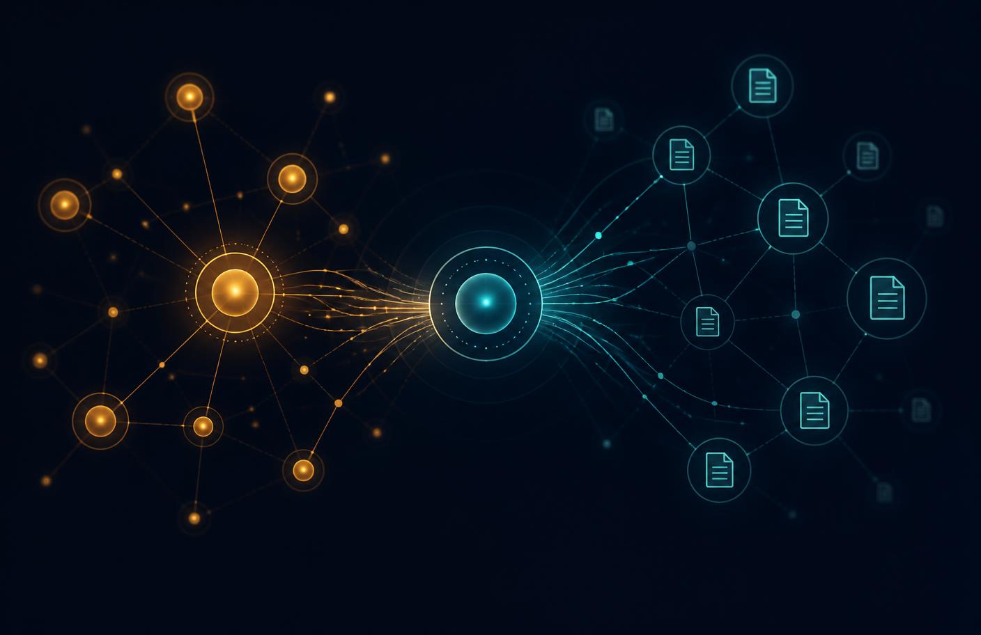 Abstract visualization of connected documents and data sources for full traceability